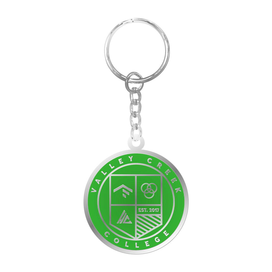 Keychain - Seal - Green on Silver