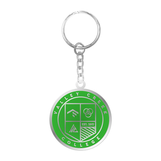 Keychain - Seal - Green on Silver